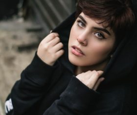 Stock Photo Refreshing and handsome short hair girl