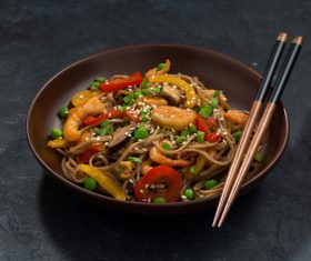 Stock Photo Shrimp tagliatelle 02