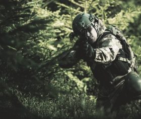 Stock Photo Soldiers performing tasks in the jungle