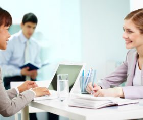 Stock Photo White collar discussing work 02