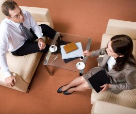 Stock Photo White collar discussing work 04