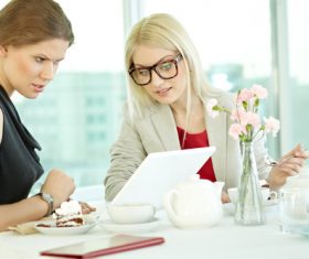 Stock Photo White collar discussing work 05