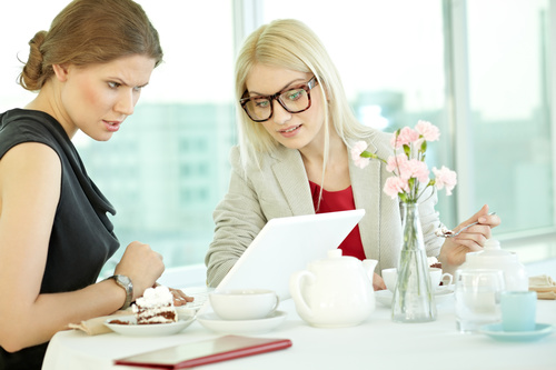 Stock Photo White collar discussing work 05