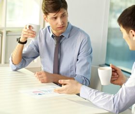 Stock Photo White collar discussing work 07