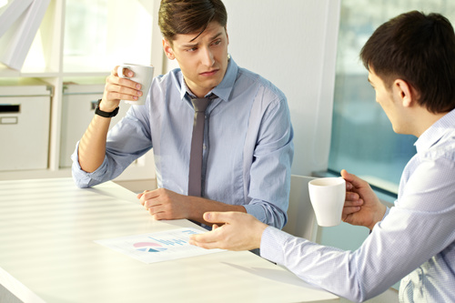Stock Photo White collar discussing work 07