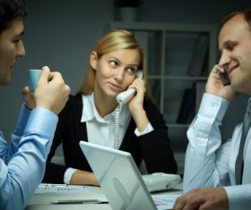 Stock Photo White collar discussing work 09