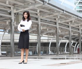 Stock Photo Woman waiting for the bus