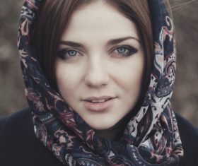 Stock Photo Woman wearing flower headband