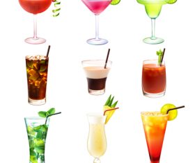 Summer drink illustration vector set 01