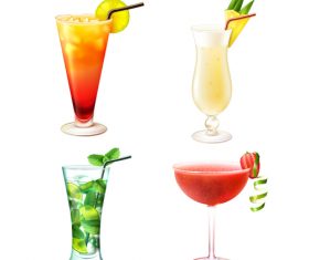 Summer drink illustration vector set 02