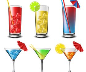 Summer drink illustration vector set 03