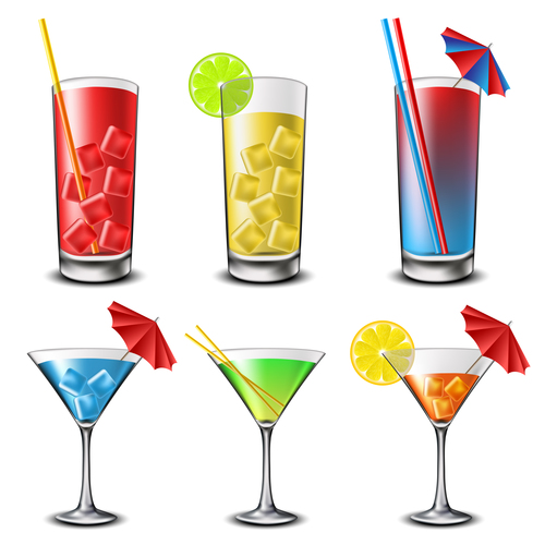 Summer drink illustration vector set 03