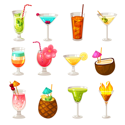Summer drink illustration vector set 05