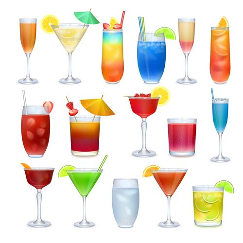 Summer drink illustration vector set 06