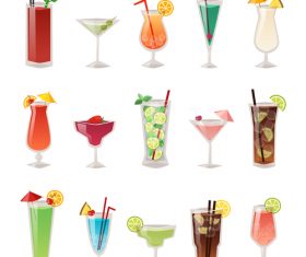 Summer drink illustration vector set 07