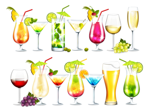 Summer drink illustration vector set 08