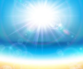 Sunshine with Sea vector background 01