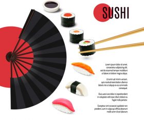 Sushi bar poster vintage vector 03