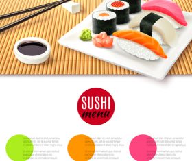 Sushi menu design vector set 01