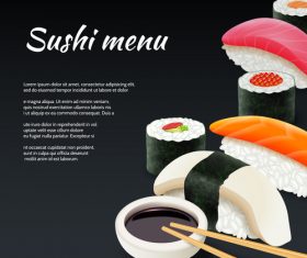 Sushi menu design vector set 02
