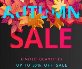 Sutumn sale black poster template vectors