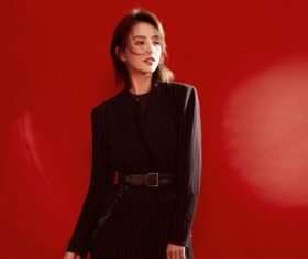 Tall and slender fashion woman Stock Photo