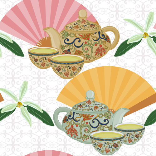 Tea with ethnic styles design vector