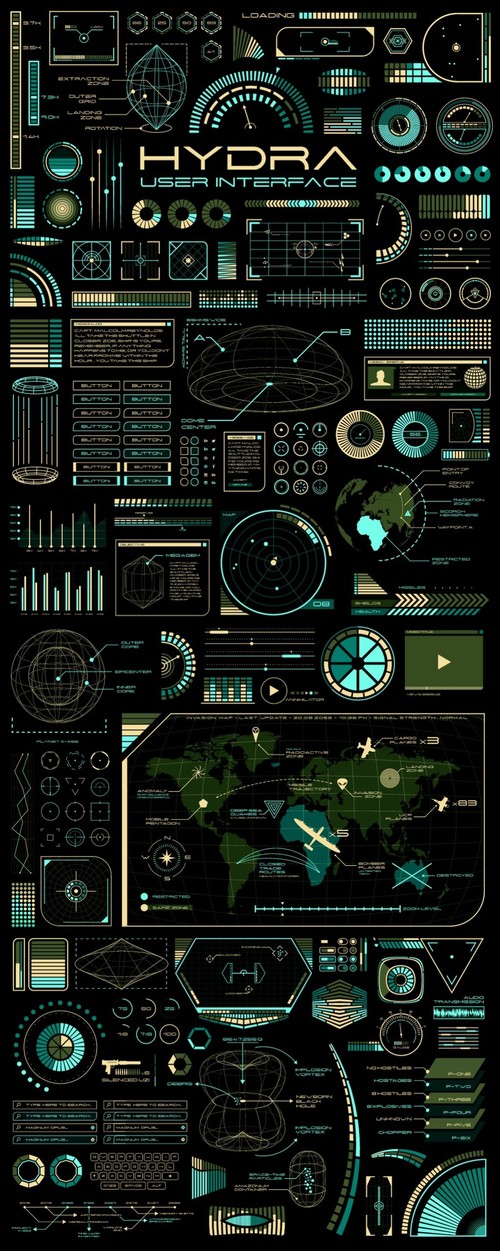 Tech style style vector charting material