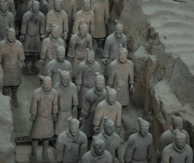 Terracotta Warriors of the First Qin Emperor of China Stock Photo 01