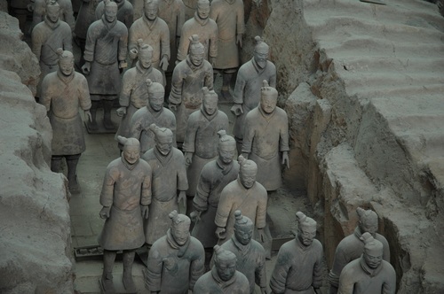 Terracotta Warriors of the First Qin Emperor of China Stock Photo 01