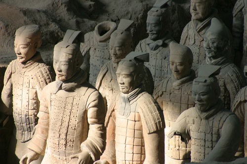 Terracotta Warriors of the First Qin Emperor of China Stock Photo 02