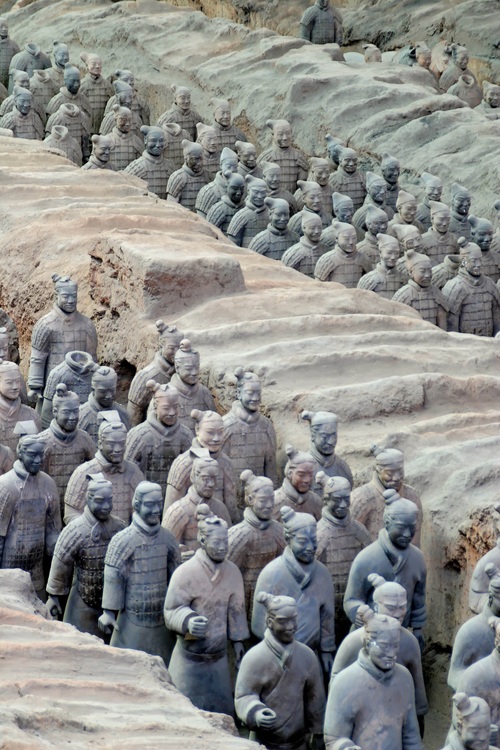Terracotta Warriors of the First Qin Emperor of China Stock Photo 04