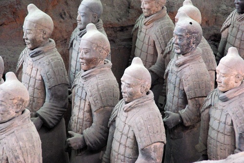Terracotta Warriors of the First Qin Emperor of China Stock Photo 07