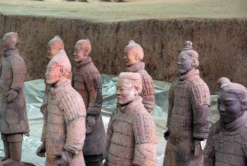 Terracotta Warriors of the First Qin Emperor of China Stock Photo 08