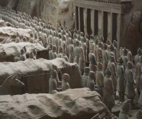 Terracotta Warriors of the First Qin Emperor of China Stock Photo 09