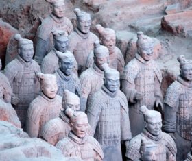 Terracotta Warriors of the First Qin Emperor of China Stock Photo 10