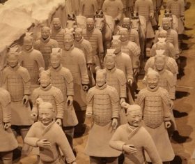 Terracotta Warriors of the First Qin Emperor of China Stock Photo 11