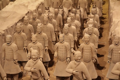Terracotta Warriors of the First Qin Emperor of China Stock Photo 11