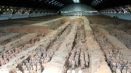 Terracotta Warriors of the First Qin Emperor of China Stock Photo 13