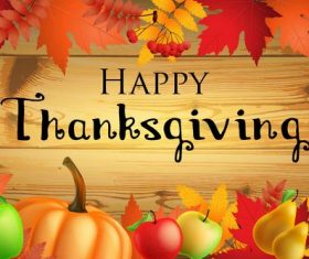 Thanksgiving festvial design with wooden background vector
