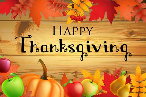 Thanksgiving festvial design with wooden background vector free download
