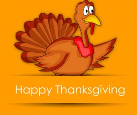 Thanksgiving orange background with funny chick vector