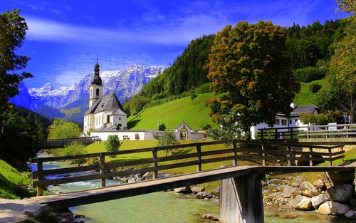 The most beautiful village of Ramsau Germany Stock Photo 01