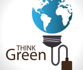 Think green earth business template vector 01