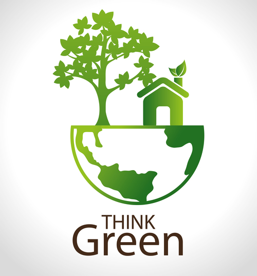 Think green earth business template vector 02