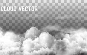 Transparent clouds panorama vector illustration 02