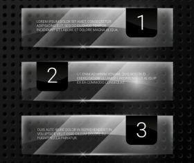 Transparent glass number banners vector