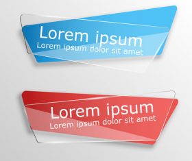 Transparent glass with colored banners vector