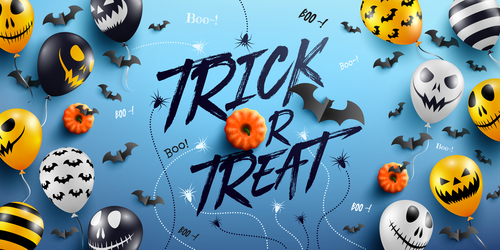 Trick or treat halloween background design vector 01