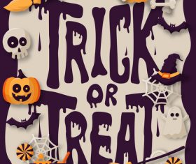 Trick or treat halloween background design vector 02
